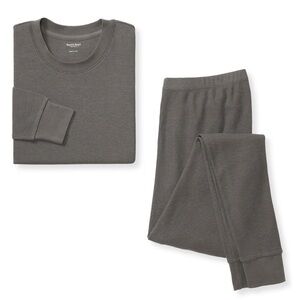 Burt’s Bees honeysoft™ mommy & me matching waffle thermal pajamas (set), grey XL